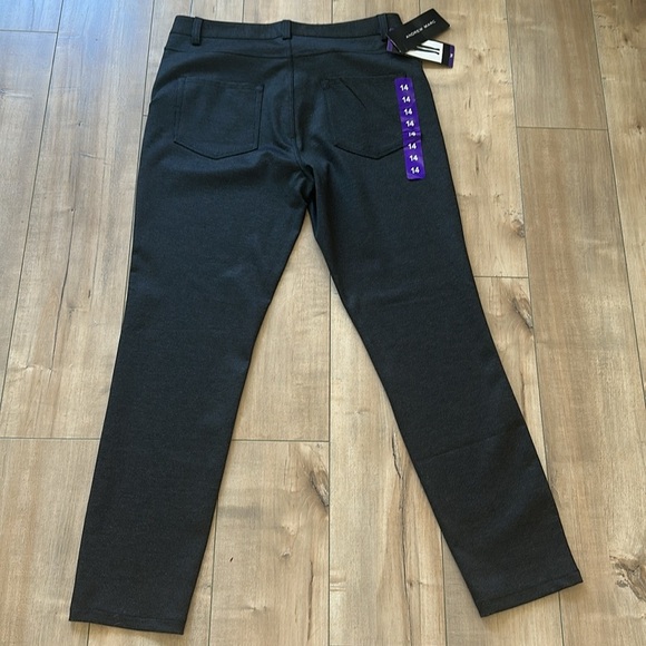 NWT Andrew Marc Womens Ponte Stretch Pant #574907 Charcoal / Black Sz 14 - Picture 6 of 7